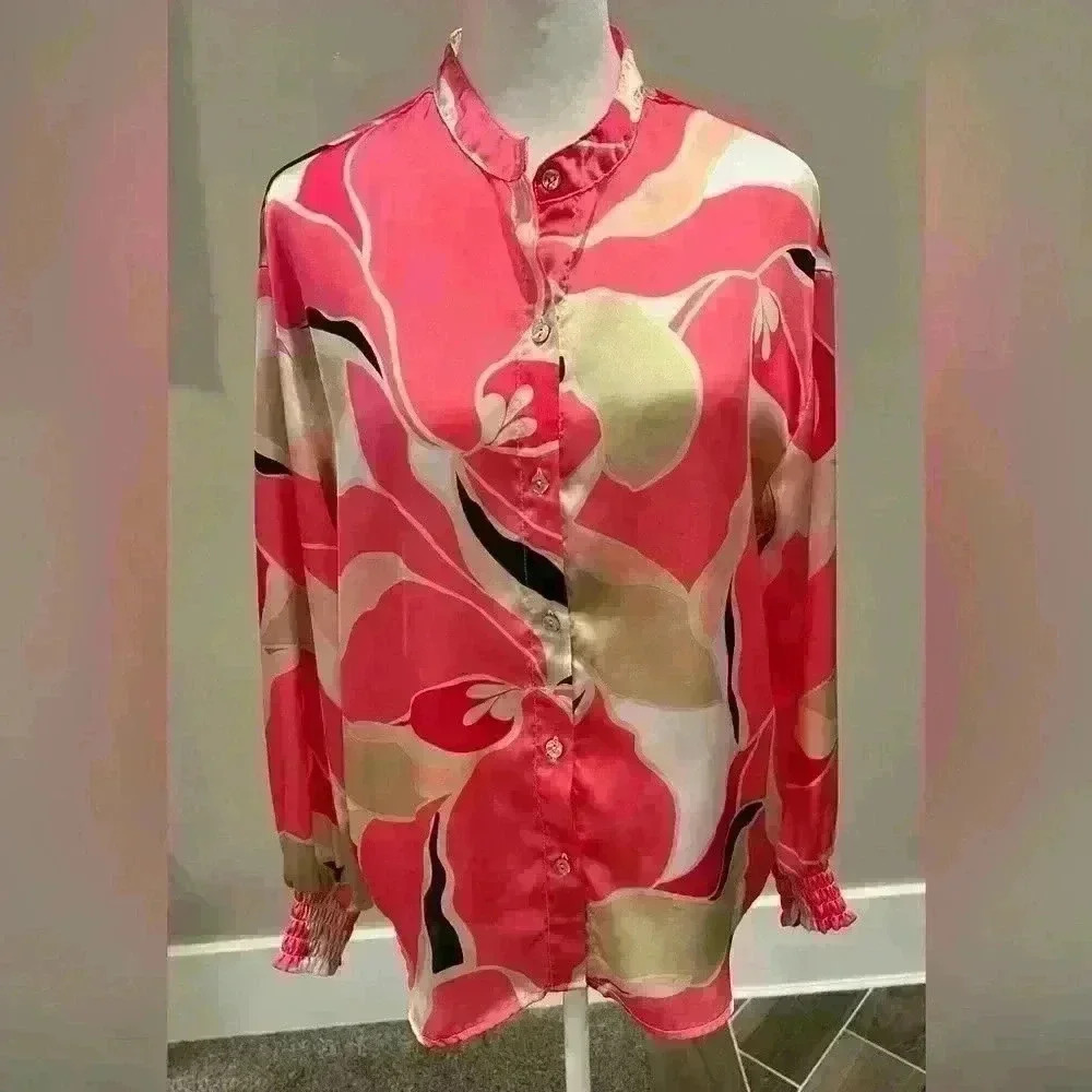 Chenault Button Down Pink And Cream, Size Small B… - image 1